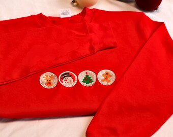 Mother's Day Embroidered Cotton Sweatshirt, Festive Holiday Wear