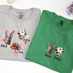 Custom Pet Embroidered TShirt, Embroidered Personalized Pet Sweatshirt with Photo,Custom PetName Shirt,Unique Pet LoverGift,Dog Mom/Dad Gift