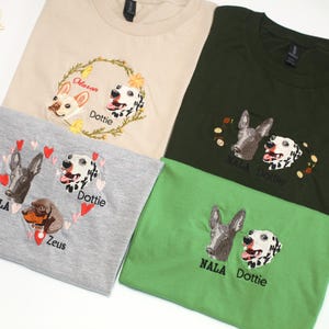 Custom Pet Embroidered TShirt, Embroidered Personalized Pet Sweatshirt with Photo,Custom PetName Shirt,Unique Pet LoverGift,Dog Mom/Dad Gift