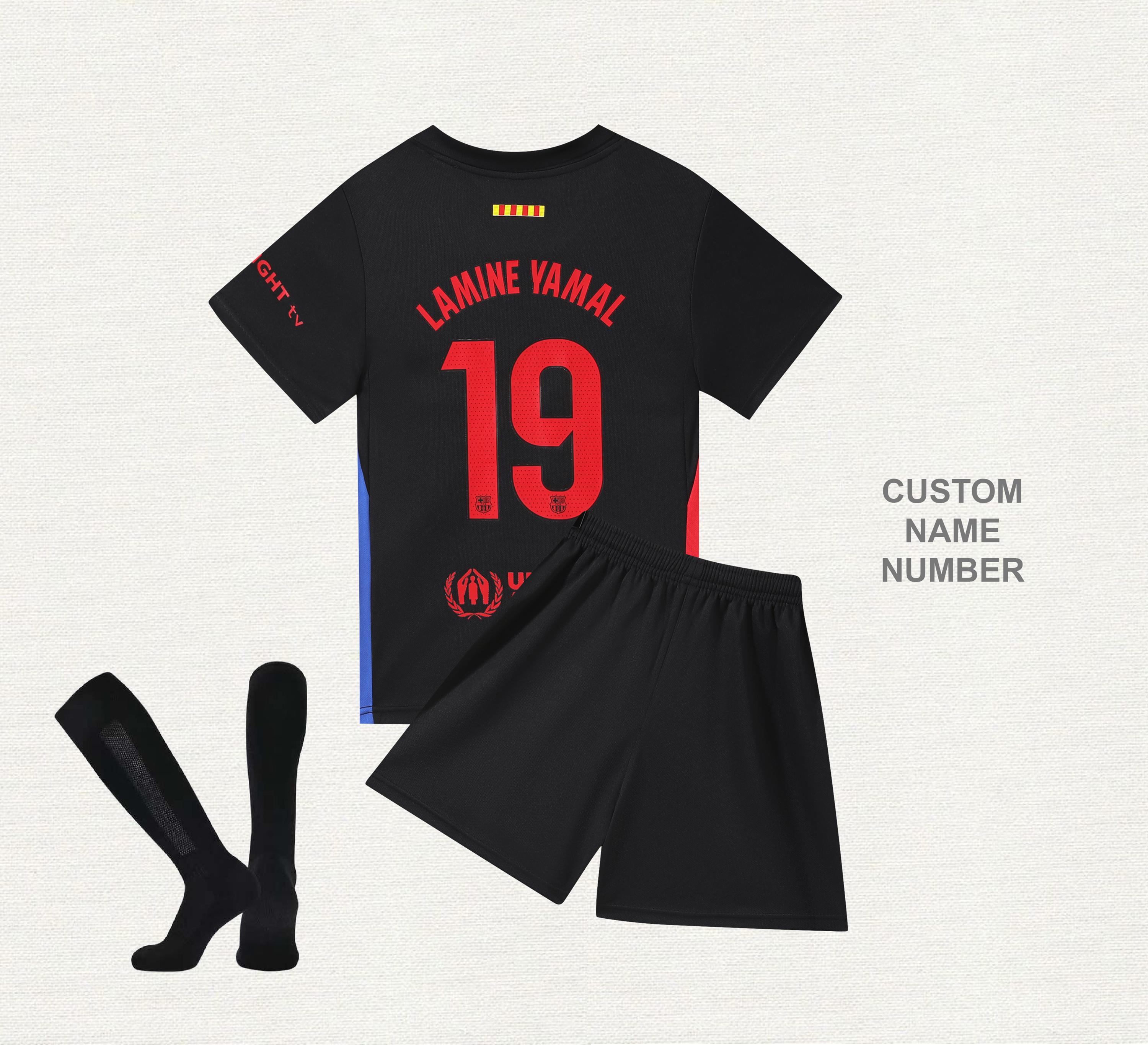 Lamine Yamal Kids Jersey No.19, Barcelona Jersey 2025, Boys
