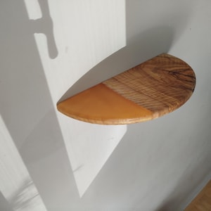 Olive Wood and Resin Floting Shelf, modern wooden rustic shelves, house warming gift, book shelf, live edge custom shelf