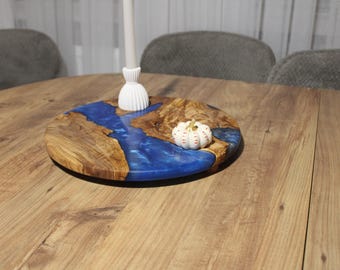 Handmade Olive Wood Charcuterie Board, Epoxy Resin Art