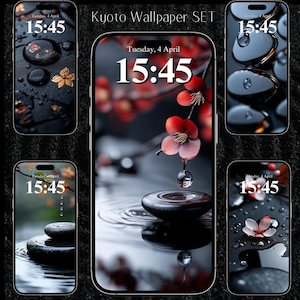 5 つの電話の壁紙を 1 セットに - ZEN 日本の壁紙、日本の ZEN、ミニマリストのスマートフォンの壁紙、リラックスと瞑想