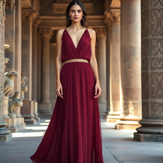 Abito da dea greca antica, abito ispirato alla Grecia, abito greco