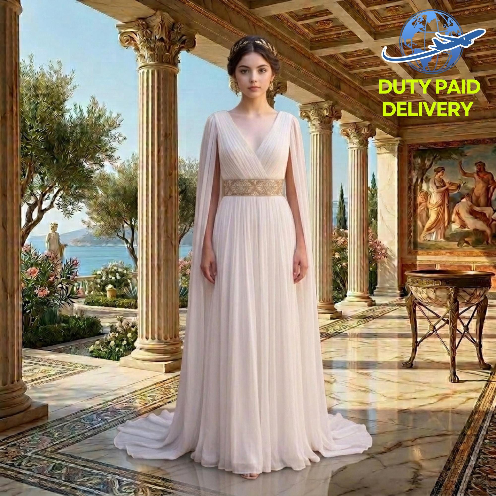 slim fit dress slacks Toga Costume Ladies Roman Dress