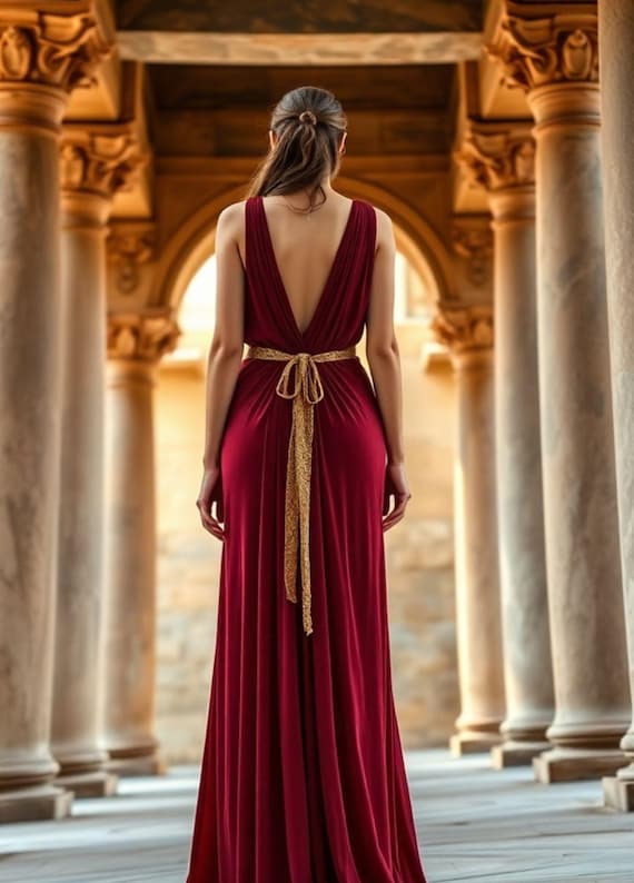 Abito da dea greca antica, abito ispirato alla Grecia, abito greco