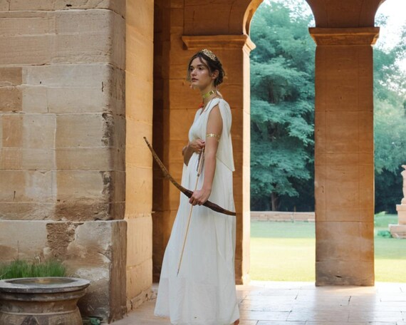 Toga Abito Dea Greca Fai Da Te Tunica Bianca Uomo HULIJA Costume