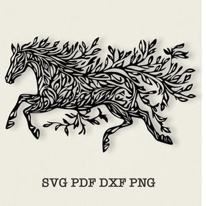 Horse Cut Files , wall art Vector files, laser cut file, Dxf instant download digital file horse, Instant Download Laser Ready