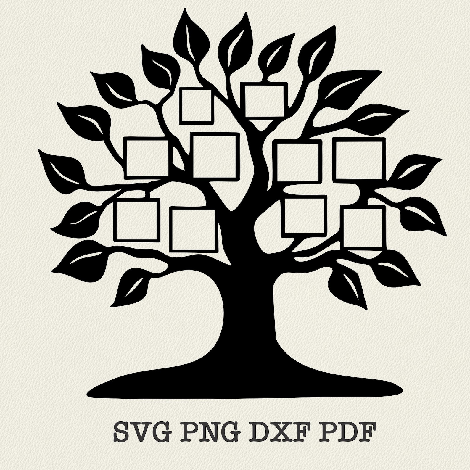Family Tree With Photo Frames SVG DXF: CNC Laser Cut Files - Etsy