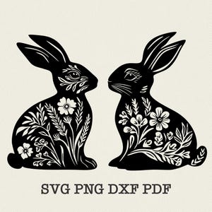 Osterhase SVG, Oster Tag Ornamente Dxf SVG, Oster Dekor, Ostern Laser Cut Datei