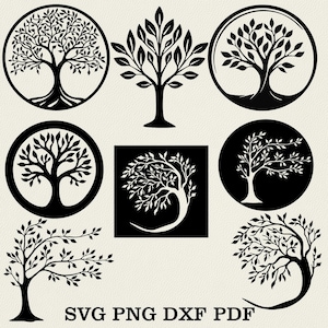 Tree of Life Vector, Circle Tree (svg, dxf, png, pdf) (Digital Design)