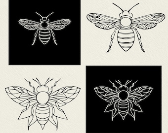 Bee SVG Cut File: Honeybee Vector Graphics (Digital Download)