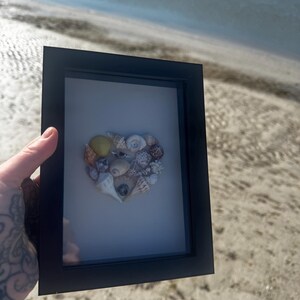 Florida Seashell Heart Shadowbox l Coastal Beach Wall Decor