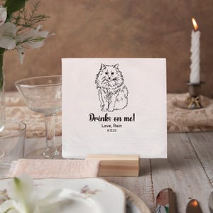 Tovaglioli personalizzati / Tovaglioli personalizzati disegnati a mano per animali domestici / Cane illustrato personalizzato / Tovaglioli di carta personalizzati / Tovaglioli per matrimoni / Tovaglioli per cani