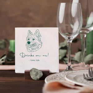 Tovaglioli personalizzati / Tovaglioli personalizzati disegnati a mano per animali domestici / Cane illustrato personalizzato / Tovaglioli di carta personalizzati / Tovaglioli per matrimoni / Tovaglioli per cani