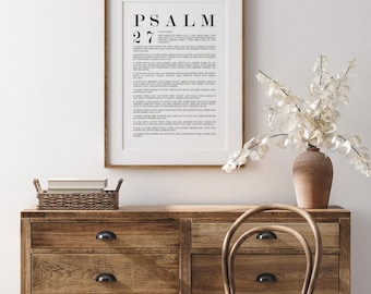 Psalm 27 | Christian Poster | Bible Verses | Wall Decor | Digital Art Prints | Christian Wall Art | Bible Verse Download | Encouraging