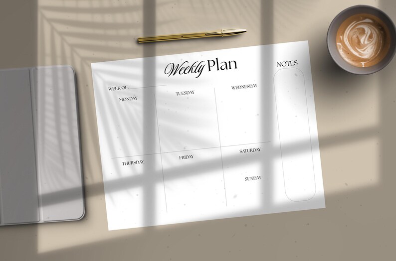 Weekly Heading Weekly Planner Template | Digital Download Printable | Organized Agenda ...