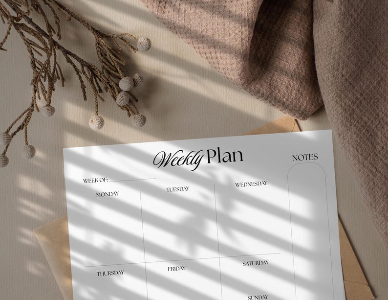 Weekly Heading Weekly Planner Template | Digital Download Printable | Organized Agenda ...