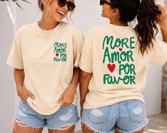 More Amor Por Favor Clip Art PNG SVG | Spanish Proverb Heart Shirt | Retro Summer Graphic | Sublimation | Trending PNG | Digital Download