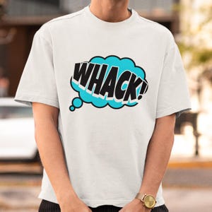 Comic Book Style T-Shirt, Pop Art Oversized Tee, Retro Cartoon WHACK! Graphic Tee, Unisex Streetwear, Funny Aesthetic Shirt, Valentines Gift