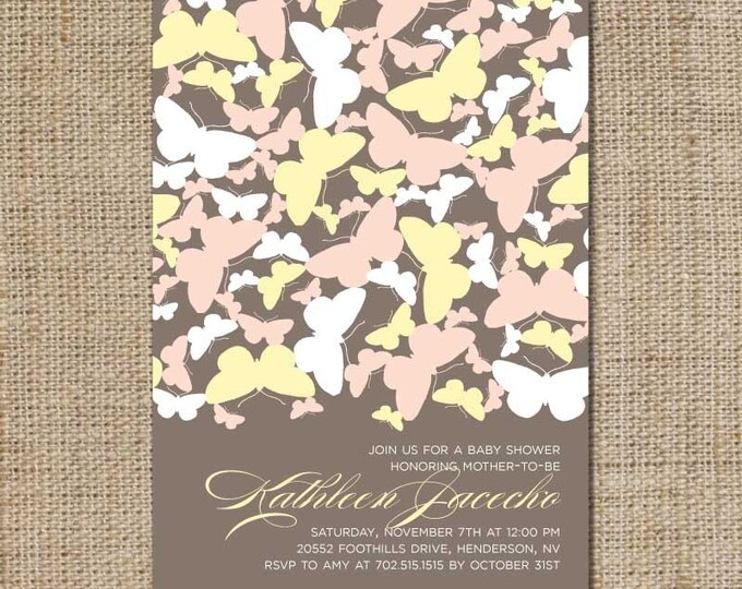 Butterfly Baby Shower Invitation DIY Printable Etsy