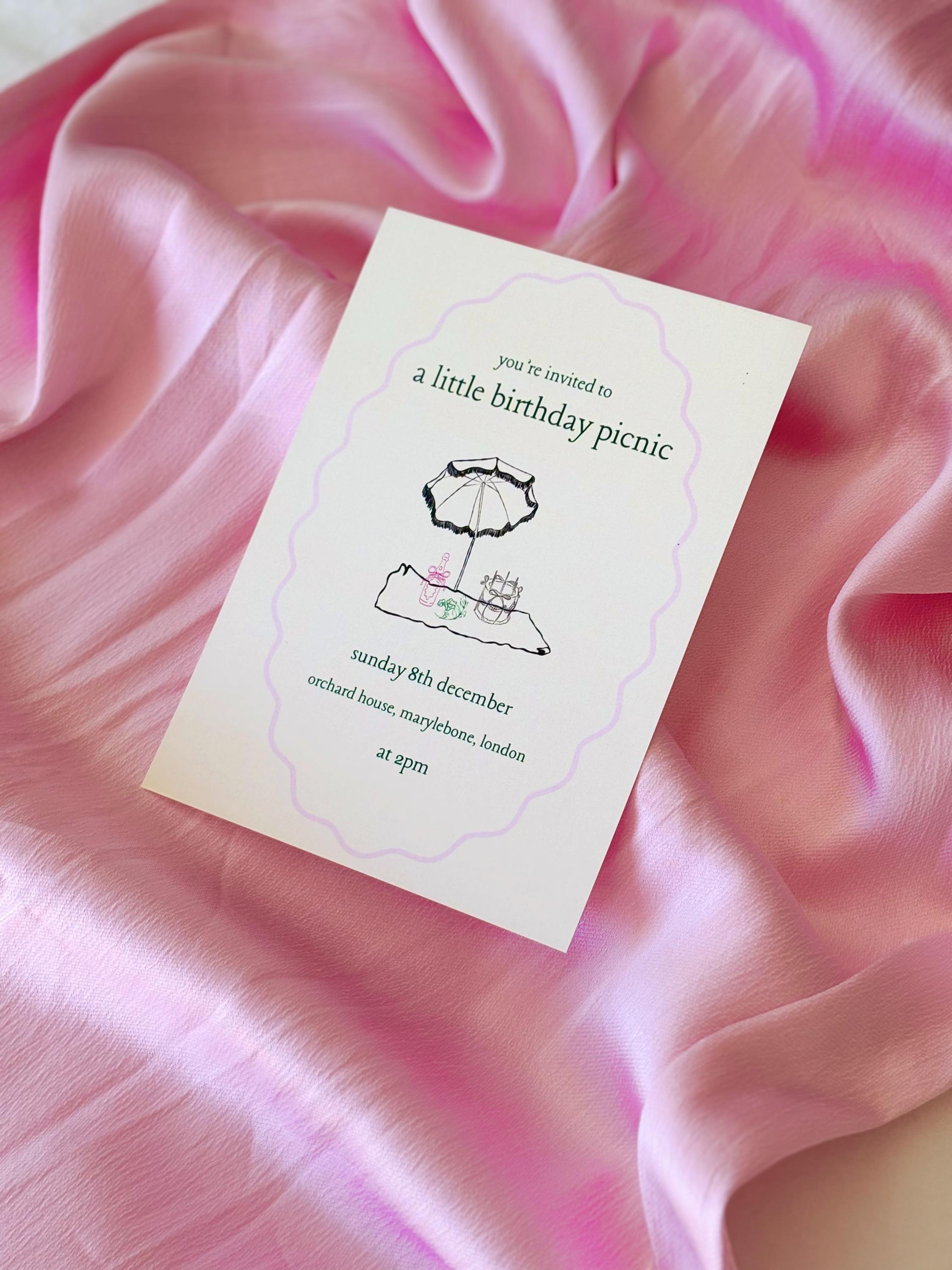 INVITATION Birthday Picnic Party Invite Beach Birthday Party Invite Elegant Summer Birthday Digital Editable Instant Template Download
