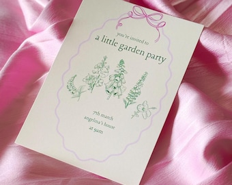 INVITATION Spring Garden Party Invite Summer Floral Birthday Party Invite Elegant Lunch Invite Digital Editable Instant Template Download
