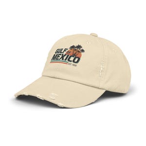 Gorra desgastada con estilo del Golfo de México, perfecta para los amantes de la playa, estilo relajado para las vacaciones, regalo para los entusiastas de los viajes, gorra de béisbol unisex
