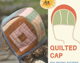 Red Creek Kids | Quilted Garden Cap/ Bonnet | PDF Sewing Pattern | 3 months - 4 years | Adventurous Beginner