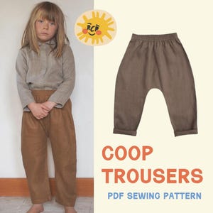 Red Creek Kids | Coop-byxor | Resår i midjan | Haremsmodell | PDF-sömnadsmönster | 6 mån - 10 år | Nybörjarvänligt symönster