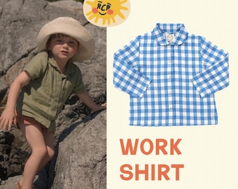 Red Creek Kids | Peter Pan Collar/ Button up Shirt | Long Sleeve & Short Sleeve | PDF Sewing Pattern | 1- 10 Years | Adventurous Beginner