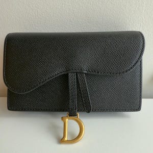 Riñonera auténtica de Christian Dior Saddle en color negro