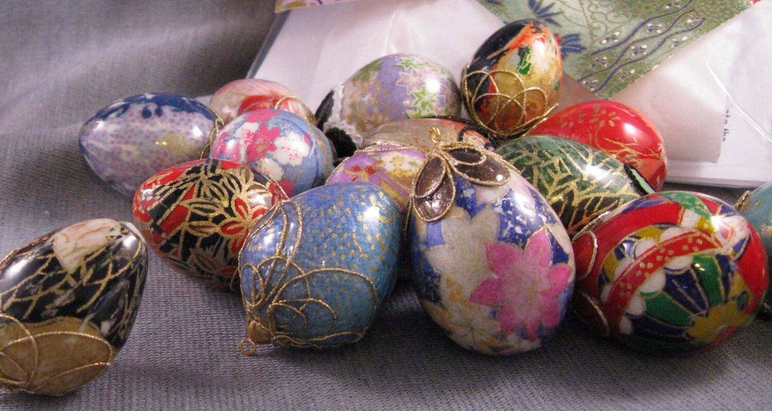 Washi Paper covered egg kit and instructions Etsy