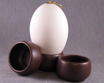 Chocolate brown ceramic Bowl Egg Stand