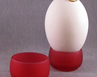 Canberry Red Glass Bowl Egg Stand