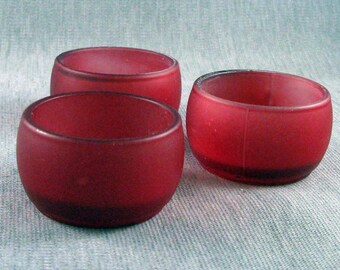 Red Glass Bowl Egg Stand