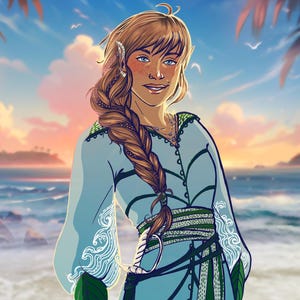 100% Hand Drawn Fantasy Character Portrait, Dungeons & Dragons Inspired Character, RPG Character Art, OC Digital Art.