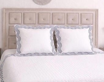 Embroidered Euro Sham (Set of 2) - 600 Thread Count Egyptian Cotton Sateen