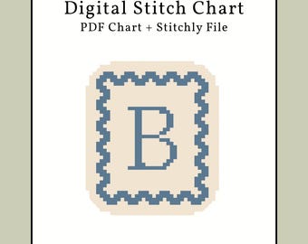 B Letter | Needlepoint Stitch Chart, PDF and Stitchly