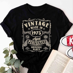 1975 Vintage Geburtstagsgeschenk Tee, Retro-Stil, 50.Geburtstag für Frauen, Vintage 1975 T-Shirt, 50.Geburtstag, 50.Geburtstag Geschenk, Vater Geschenk