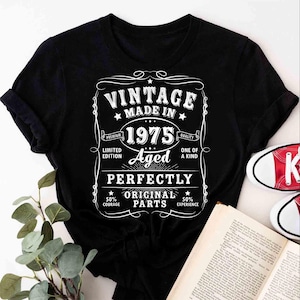1975 Vintage Geburtstagsgeschenk Tee, Retro-Stil, 50.Geburtstag für Frauen, Vintage 1975 T-Shirt, 50.Geburtstag, 50.Geburtstag Geschenk, Vater Geschenk