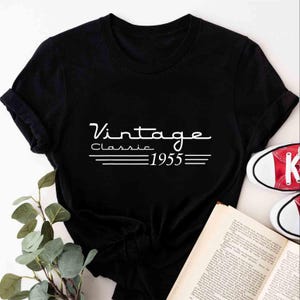 1955 Geburtstag T Shirt - Lustiges Vintage Bday Style Top - Geburtsdatum Jahr - Coole Geschenk Ideen für Opa, Papa, Mama, Vatertag