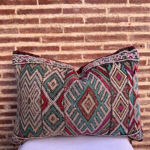 Vintage Boujaad Pillow-Vintage Moroccan Pillow- Old Boujaad Cushion- Old Moroccan pillow