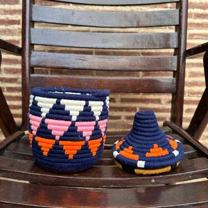 Handmade Berber Basket: Moroccan Woven Straw Storage, Bohemian Decor