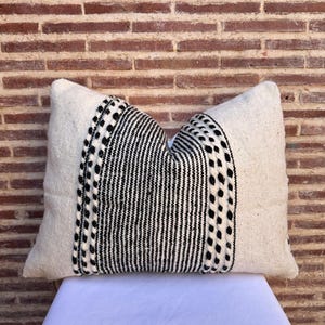 Handmade Moroccan Wool Pillow Cover: Vintage Boho Home Decor