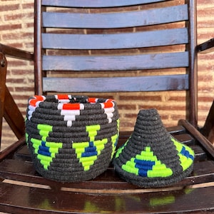Handwoven Berber Basket: Moroccan Boho Storage, Atlas Mountain Straw