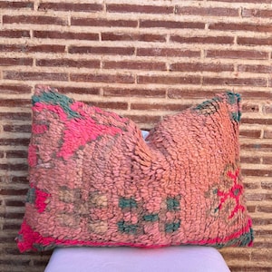 Vintage Moroccan Berber Pillow, colourful berber cushions, kilim pillow sofa pillow, Moroccan Pillow Cover, Made from old rugs Free shipping