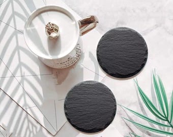Schiefer Getränke Untersetzer 4er Set Personalisierte Untersetzer für benutzerdefinierte Hochzeitsgeschenk Monogramm Untersetzer Personalisiertes Housewarming Geschenk für neues Haus