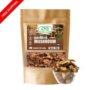 Tranches de pleurotes séchées | Champignons de Ceylan pour soupe, ragoût et cuisine | Champignons déshydratés | Champignons séchés naturels | Végétalien sans gluten