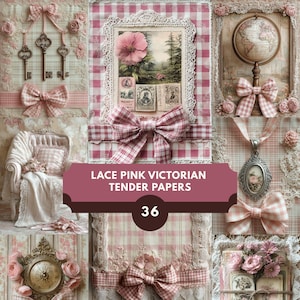 Pink Victorian Junk Journal Kit: Shabby Chic Ephemera (Digital Download, 36 Pages)